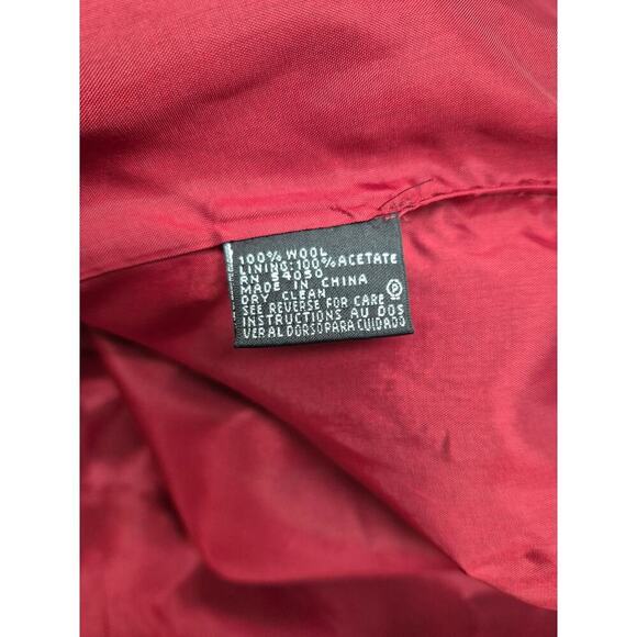 Albert Nipon Cherry Red 100% Wool Blazer Sz 6 Snap Front Gorgeous - Picture 5 of 5